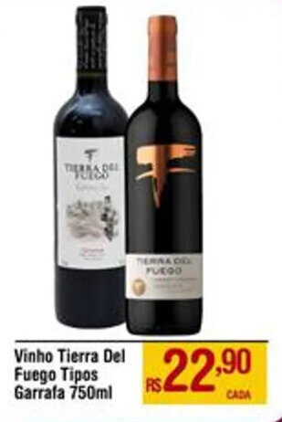 Max Atacadista Vinho Tierra Del Fuego Tipos Garrafa 750ml oferta