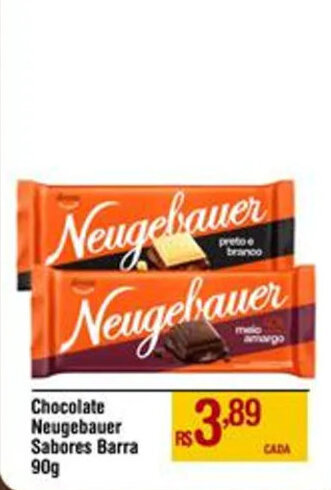 Max Atacadista Chocolate Neugebauer Sabores Barra 90g oferta