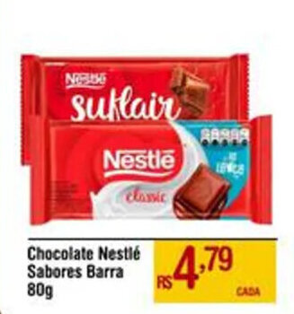 Max Atacadista Chocolate Nestlé Sabores Barra 80g oferta