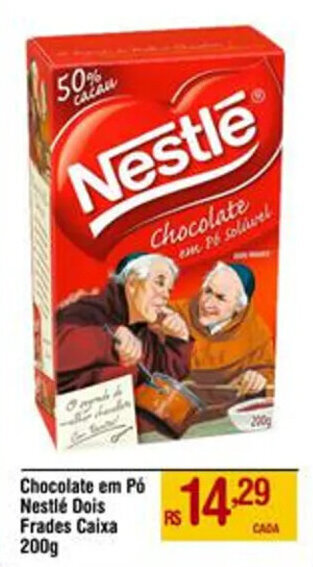 Max Atacadista Chocolate em Pó Nestlé Dois Frades Caixa 200g oferta