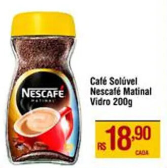 Max Atacadista Café Solúvel Nescafé Matinal Vidro 200g oferta