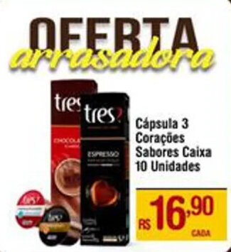 Max Atacadista Cápsula 3 Corações Sabores Caixa 10 Unidades oferta