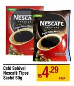 Max Atacadista Café Solúvel Nescafé Tipos Sachê 50g oferta