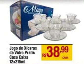 Max Atacadista Jogo de Xicaras de Vidro Pratic Casa Caixa 12x215ml oferta