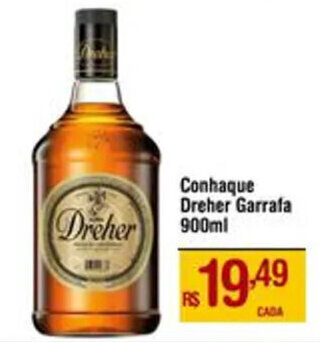 Max Atacadista Conhaque Dreher Garrafa 900ml oferta