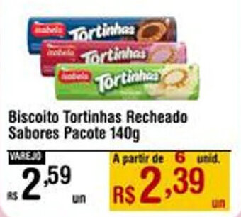 Biscoito Tortinhas Recheado Sabores Pacote 140g