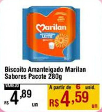 Biscoito Amanteigado Marilan Sabores Pacote 280g