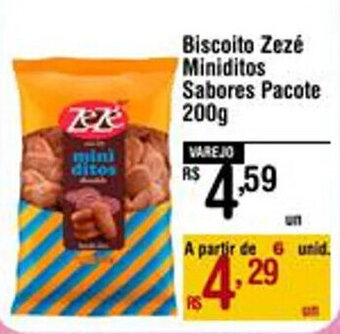 Max Atacadista Biscoito Zezé Miniditos Sabores Pacote 200g oferta