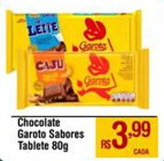Max Atacadista Chocolate Garoto Sabores Tablete 80g oferta