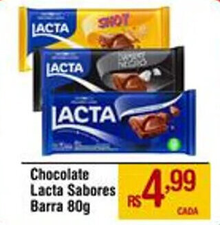 Chocolate Lacta Sabores Barra 80g