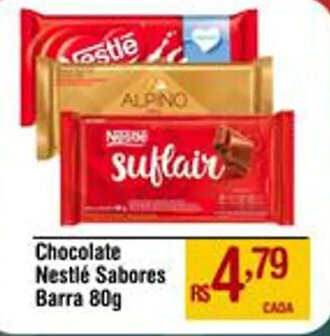 Chocolate Nestlé Sabores Barra 80g