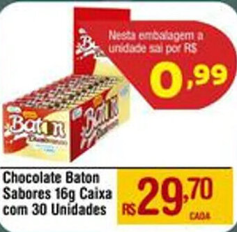 Max Atacadista Chocolate Baton Sabores 16g Caixa com 30 Unidades oferta