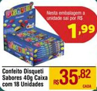 Max Atacadista Confeito Disqueti Sabores 40g Caixa com 18 Unidades oferta