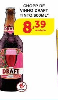 Roldão Chopp de vinho draft tinto 600ml oferta