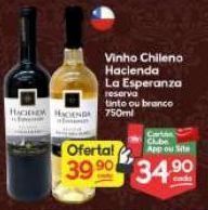 Supermercados Princesa Vinho chileno hacienda la esperanza 750ml oferta