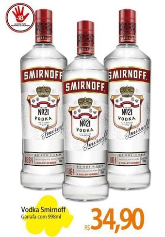 Atacadão Vodka Smirnoff Garrafa com 998ml oferta