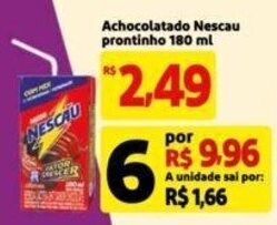 Extra Supermercado Achocolatado Nescau prontinho 180 ml oferta