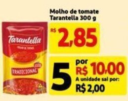 Extra Supermercado Molho de tomate Tarantella 300 g oferta