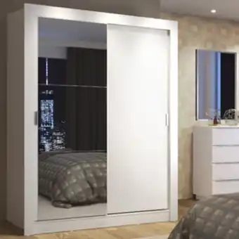 Leroy Merlin Guarda-roupa solteiro madesa denver 2 portas de correr com espelho oferta