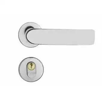 Fechadura externa com roseta redonda home cromada