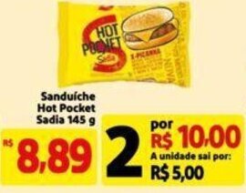 Extra Supermercado Sanduíche Hot Pocket Sadia 145 g oferta