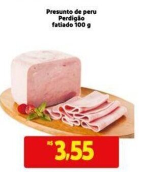 Extra Supermercado Presunto de peru Perdigão fatiado 100 g oferta