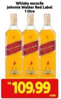 Extra Supermercado Whisky escocês Johnnie Walker Red Label 1 litro oferta