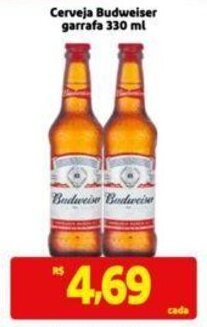 Cerveja Budweiser garrafa 330 ml oferta na Extra Supermercado