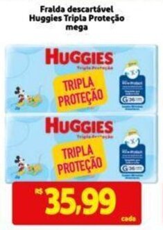 Extra Supermercado Fralda descartável Huggies Tripla Proteção mega oferta
