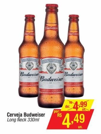 Fort Atacadista Cerveja Budweiser Long Neck 330ml oferta