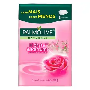 Sabonete palmolive naturals hidrata & perfuma leite e pétalas de rosas 680g 8 unid. de 85g cada leve mais pague menos