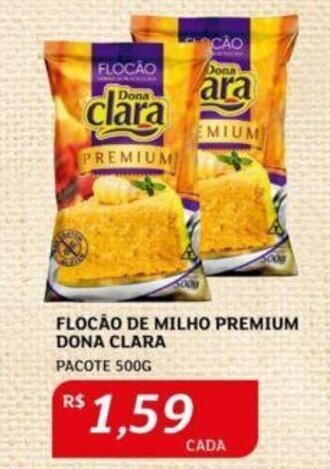 Assaí Atacadista FLOCÃO DE MILHO PREMIUM DONA CLARA PACOTE 500G oferta
