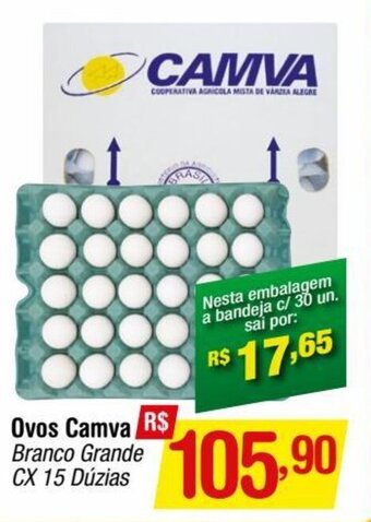 Ovos Camva Branco Grande CX 15 Dúzias