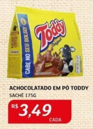 Assaí Atacadista ACHOCOLATADO EM PÓ TODDY SACHE 175G oferta
