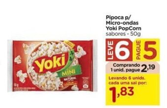 Carrefour Pipoca p/ Micro-ondas Yoki PopCorn sabores - 50g oferta
