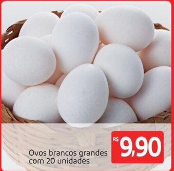Ovos Brancos grandes com 20 unidades