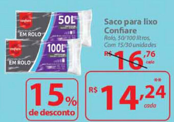 Nacional Saco para lixo Confiare oferta