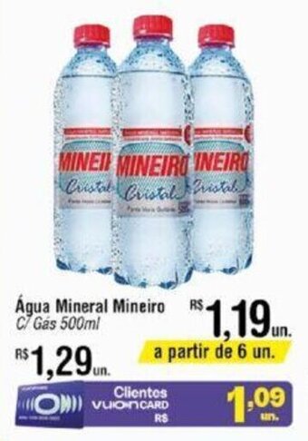 Fort Atacadista Água Mineral Mineiro C/ Gás 500ml oferta