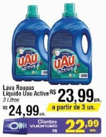 Fort Atacadista Lava Roupas Liquido Uau Active 3 Litros oferta