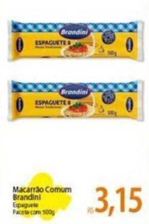 Macarrão Comum Brandini Espaguete Pacote com 500g