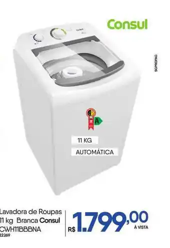 Lavadora De Roupas 11 Kg Branca Consul Cwh11bbbna