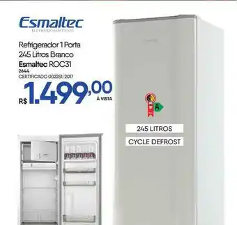 Zenir Refrigerador 1 Porta 245 Litros Branco Esmaltec Roc31 oferta