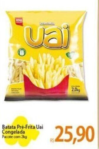 Atacadão Batata Pré-Frita Uai Congelada Pacote com 2kg oferta