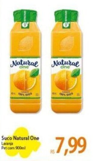 Atacadão Suco Natural One Laranja Pet com 900ml oferta