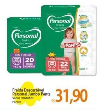 Atacadão Fralda Descartável Personal Jumbo Pants Vários tamanhos Pacote oferta