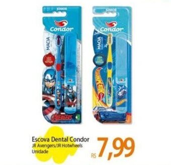 Escova Dental Condor JR Avengers/JR Hotwheels Unidade