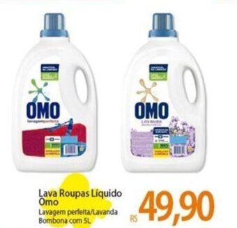 Atacadão Lava Roupas Liquido Omo Lavagem perfelta/Lavanda Bombona com 5L oferta