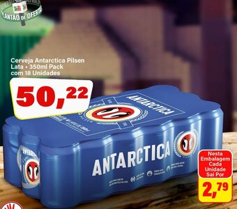 Rede Supermarket Cerveja Antarctica Pilsen Lata - 350ml Pack com 18 Unidades oferta
