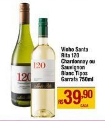 Max Atacadista Vinho Santa Rita 120 Chardonnay ou Sauvignon Blanc Tipos Garrafa 750ml oferta