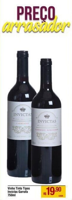 Max Atacadista Vinho Tinto Tipos Invictas Garrafa 750ml oferta